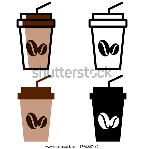 Coffee Icon Four Different Styles Stock Vector (Royalty Free ...