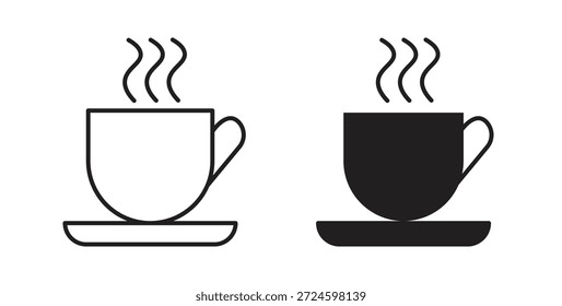 Glifo de icono de café y concepto de símbolo de línea delgada.