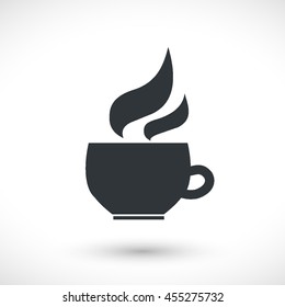 Coffee icon. Graphic symbol web design, logo. Gray glyph on a white background. Isolated sign.