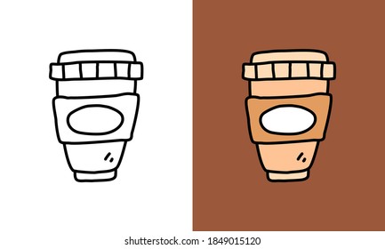icono de café con estilo de doodle dibujado a mano. Puede utilizarse para sitios web, información gráfica, etc