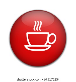 Coffee icon. Hot coffee button