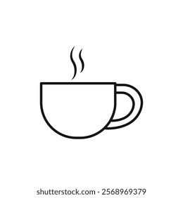 Coffee icon Isolated flat vector in outline