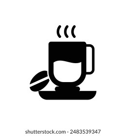 icono de café, área de trabajo de temas de iconos de glifos aislados