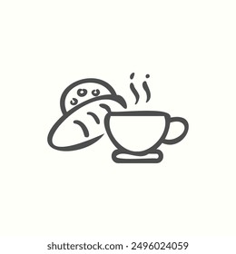 coffee icon, isolated handdrawn icon theme bakery