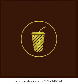 Coffee icon isolated on brown background. Vector Illustration