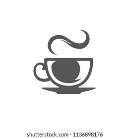 Coffee icon isolated on white background vector illustration. Coffee cup vector graphic silhouette.