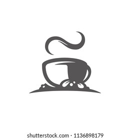 Coffee icon isolated on white background vector illustration. Coffee cup vector graphic silhouette.