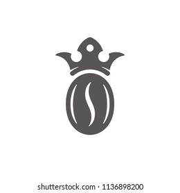 Coffee icon isolated on white background vector illustration. Coffee bean vector graphic silhouette.