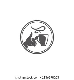Coffee icon isolated on white background vector illustration. Coffee cup vector graphic silhouette.