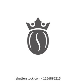 Coffee icon isolated on white background vector illustration. Coffee bean vector graphic silhouette.