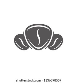Coffee icon isolated on white background vector illustration. Coffee bean vector graphic silhouette.