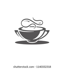 Coffee icon isolated on white background vector illustration. Coffee cup vector graphic silhouette.