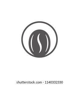 Coffee icon isolated on white background vector illustration. Coffee bean vector graphic silhouette.