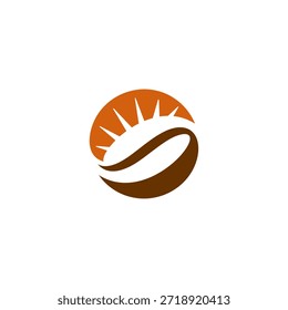 coffee icon letter S logo. sun coffe bean branding logo