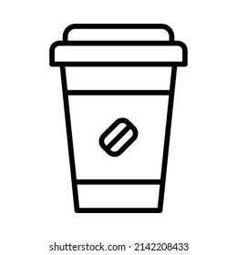 Coffee Icon. Line Art Style Design Isolated On White Background