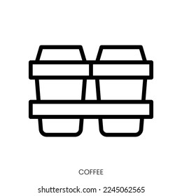 coffee icon. Line Art Style Design Isolated On White Background