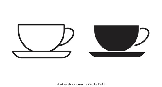 Icono de café en diseño de línea. Sencillo Vector de iconos
