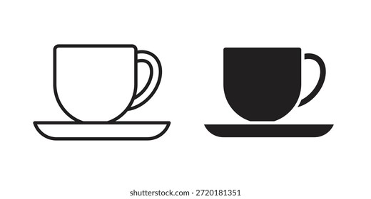 Icono de café en diseño de línea. Sencillo Vector de iconos