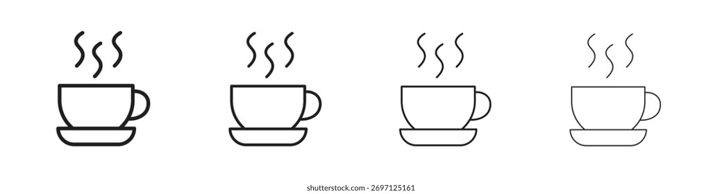 Projeto de linha de ícone de café. conjunto de ícone de vetor de linha fina.
