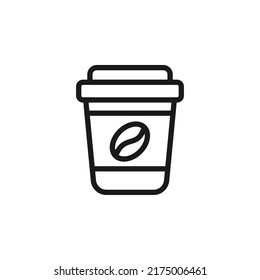 Estilo de línea de iconos de café aislado en fondo blanco. Ilustración del vector