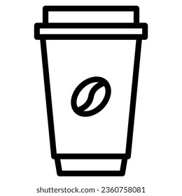 coffee icon in line style isolated on white background. Fastfood icon, vector illustration for graphic design projects