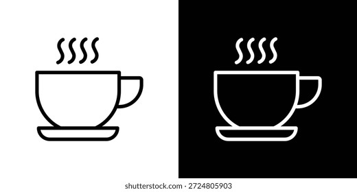 Concepto de logotipo de icono de café en trazos