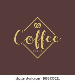 Diseño del logotipo del icono del café con marco cuadrado en estilo retro vintage minimalista adecuado para logotipos de café o café