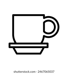coffee icon or logo illustration outline black style