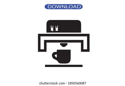 Kaffeesymbol oder Logo einzeln auf Zeichen, Vektorgrafik - hoch