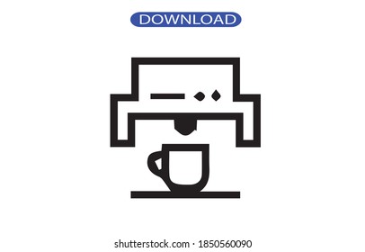 coffee icon or logo isolated sign symbol vector illustration - high