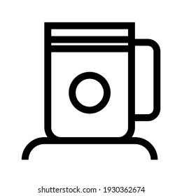 Icono de café o logotipo símbolo de signo aislado ilustración vectorial - iconos vectoriales de estilo negro de alta calidad
