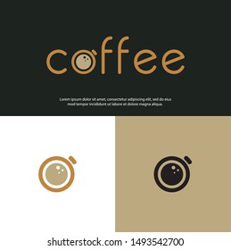 Coffee icon logo, logotype design element for packaging design template in trendy