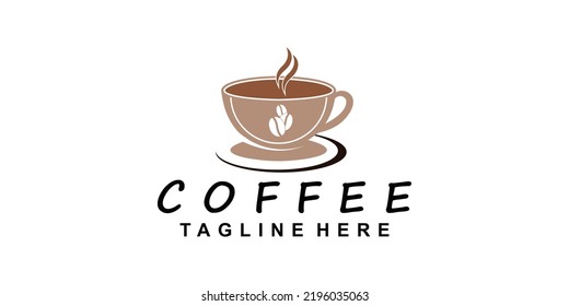 Coffee icon logo and coffee shop logo design inspiration with creative element premium vector