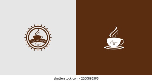 Coffee icon logo and coffee shop logo design inspiration with creative element premium vector