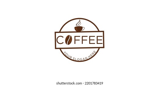 Coffee icon logo and coffee shop logo design inspiration with creative element premium vector