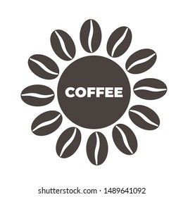 Coffee icon. Logo template for cafeteria, coffee house. Brown vector isolated illustration