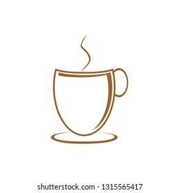 Coffee icon logo vector. 