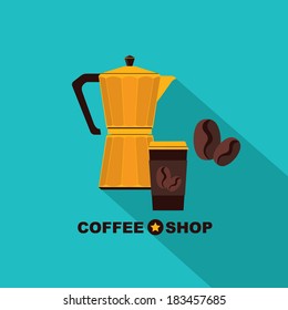 Coffee icon menu. Flat design. Vector for menu, coffee shop, restaurant.
