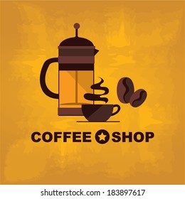Coffee icon menu. Flat design. Vector for menu, coffee shop, restaurant.