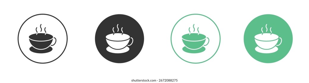 Coffee icon Minimal Flat Line Vector Icon Set.