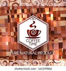 The coffee icon on the abstractÃ?Â  background.