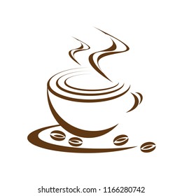 Coffee icon on white background