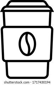 coffee icon outline isolated vector illustration