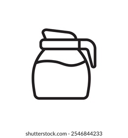 Coffee icon with outline style. Simple coffee pot vector illustration 