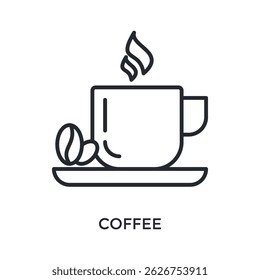 Estilo De Contorno Do Ícone De Café. Ilustração De Vetor Para Design Gráfico