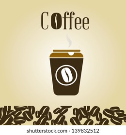 Coffee icon over beige background vector illustration