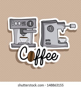 coffee icon over beige background vector  illustration 