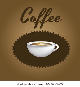Coffee icon over brown background vector illustration