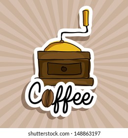 coffee icon over grunge background vector  illustration 