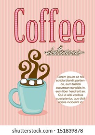 Coffee icon over pink background vector illustration 